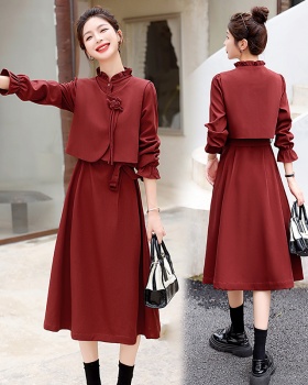 Spring and autumn temperament dress a set for women
