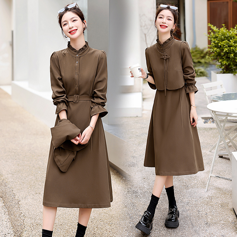 Spring and autumn temperament dress a set for women