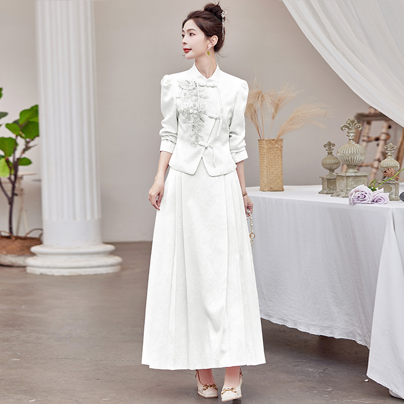 Retro skirt Chinese style dress a set for women