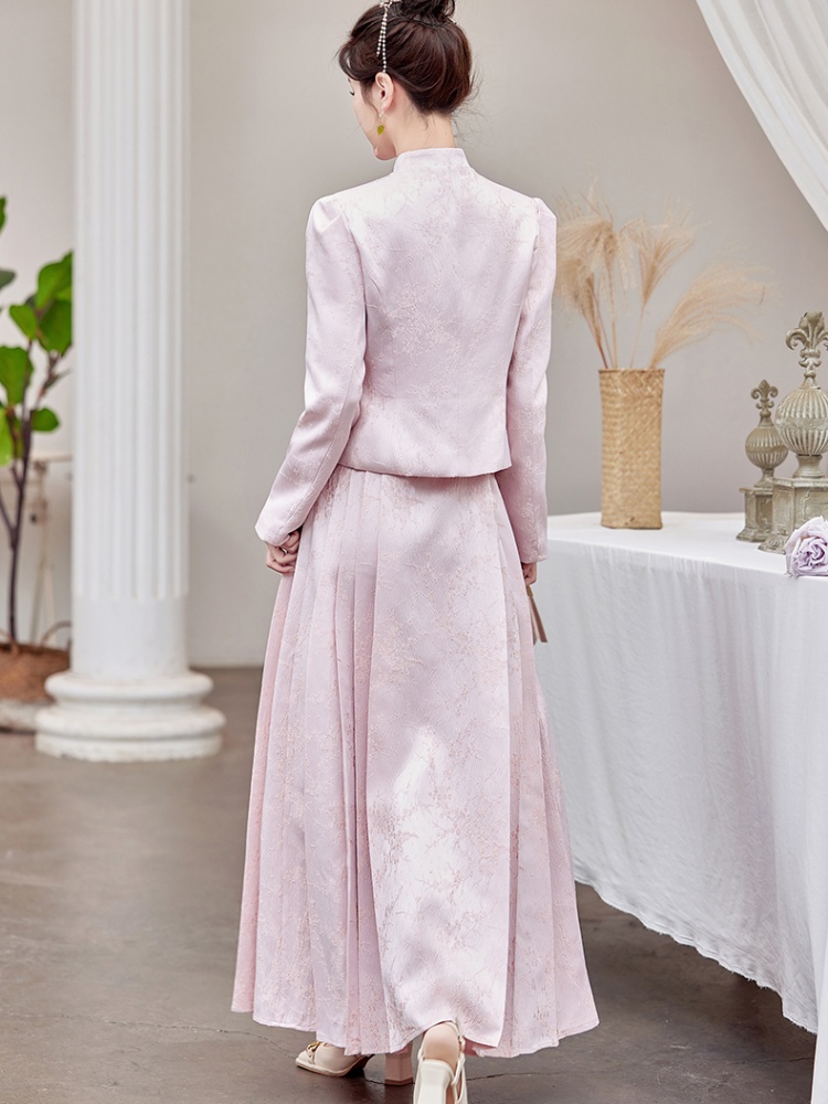 Retro skirt Chinese style dress a set for women