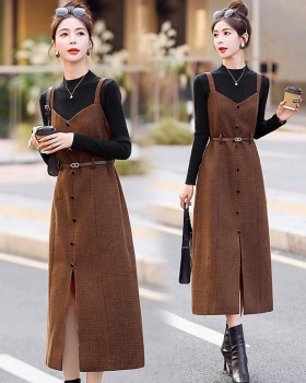 Bottoming dress slim long dress 2pcs set for women