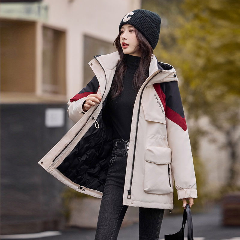 Duck down pinched waist down coat thermal fashion coat