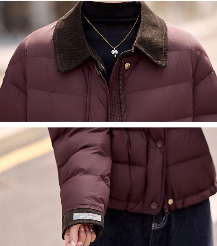 Thin duck down winter down coat light short coat