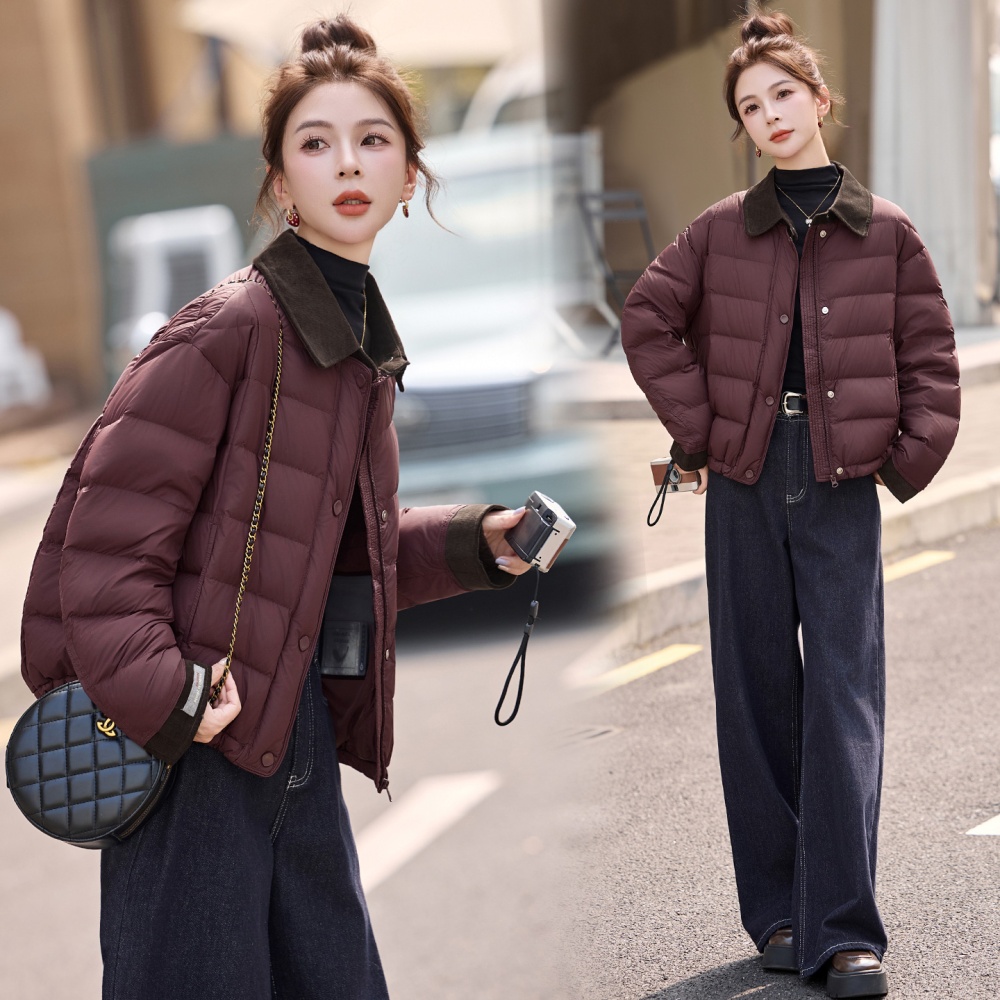 Thin duck down winter down coat light short coat
