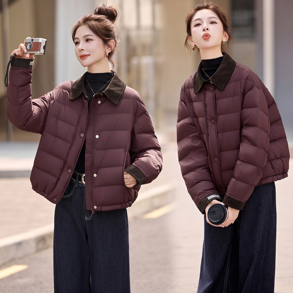 Thin duck down winter down coat light short coat