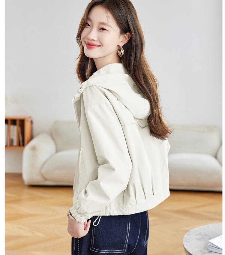 All-match short autumn jacket loose hooded slim work clothing