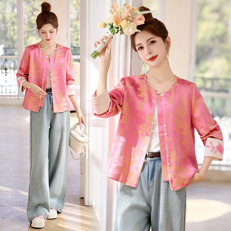 Chanelstyle fashion jacket Western style tops for women