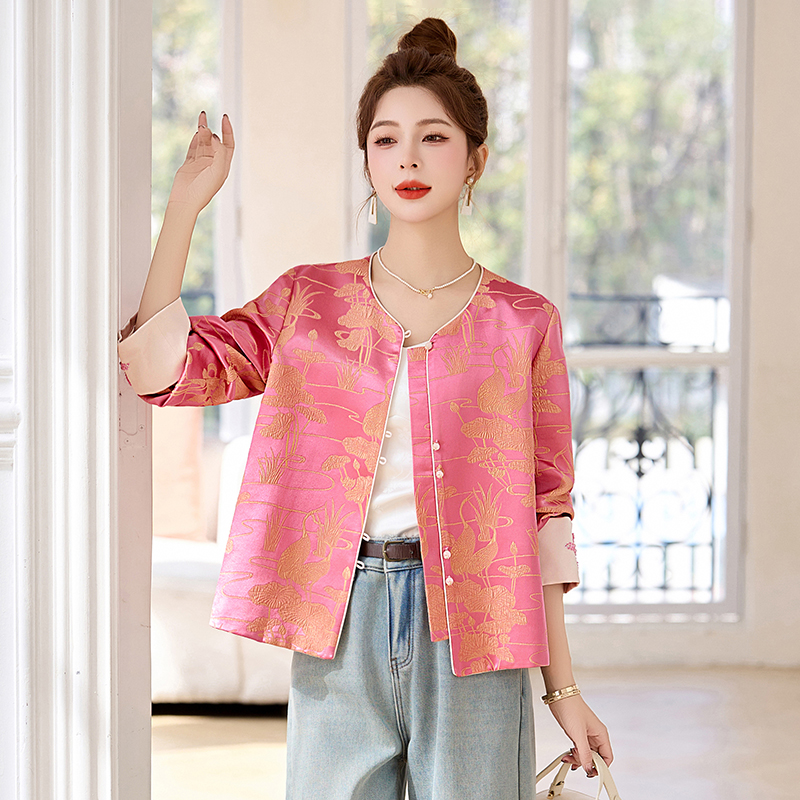 Chanelstyle fashion jacket Western style tops for women