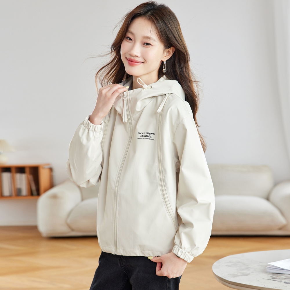 All-match fashion loose jacket hooded zip Casual tops