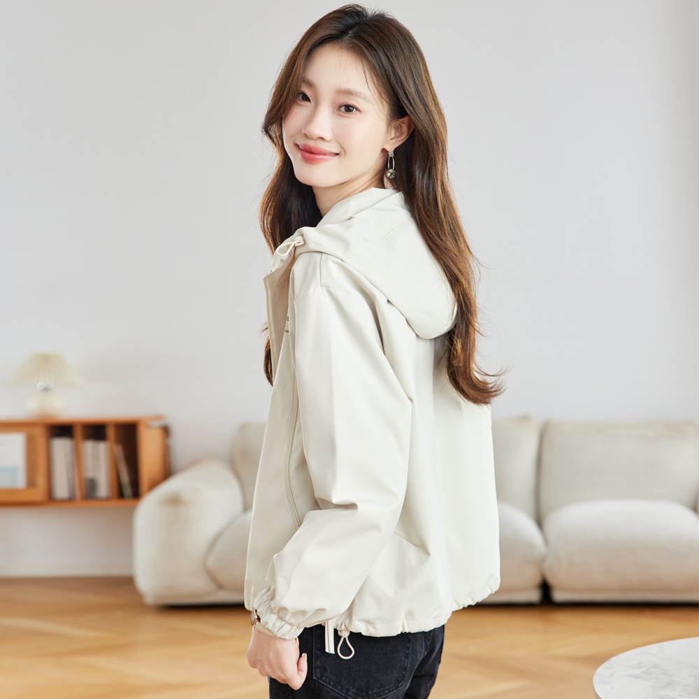 All-match fashion loose jacket hooded zip Casual tops