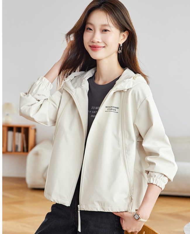 All-match fashion loose jacket hooded zip Casual tops