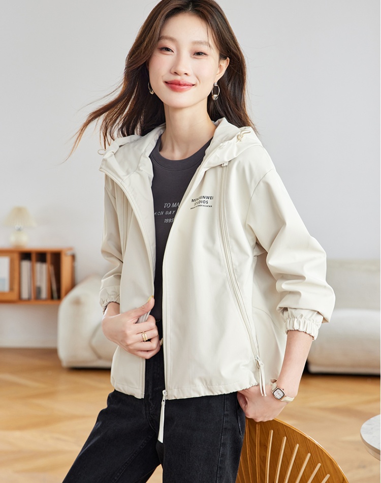 All-match fashion loose jacket hooded zip Casual tops