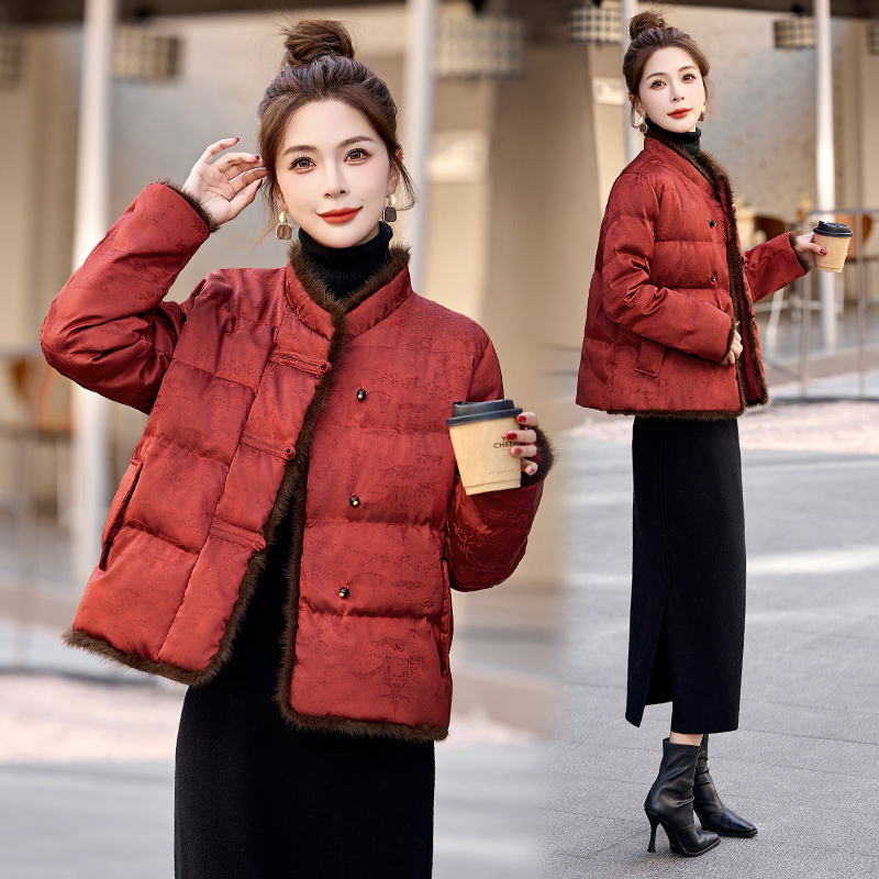 Chinese style coat down coat for women