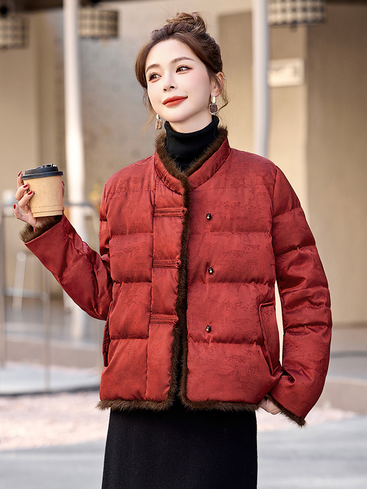 Chinese style coat down coat for women