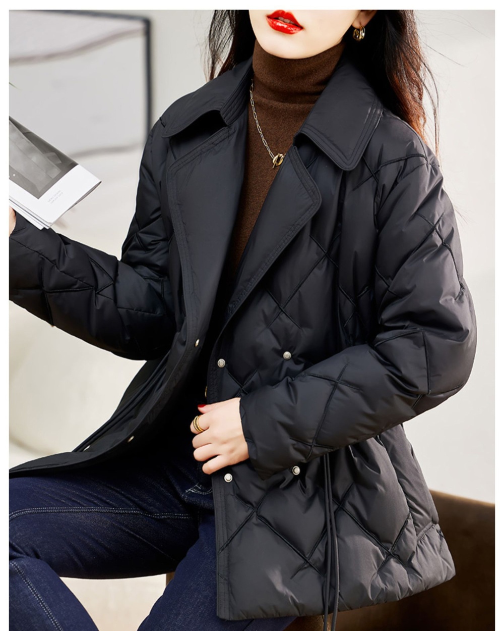 Duck down slim down coat winter fashion business suit