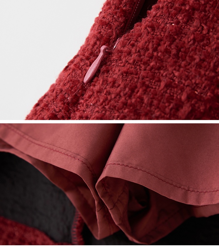 Tassels coarse flower skirt autumn and winter coat 2pcs set