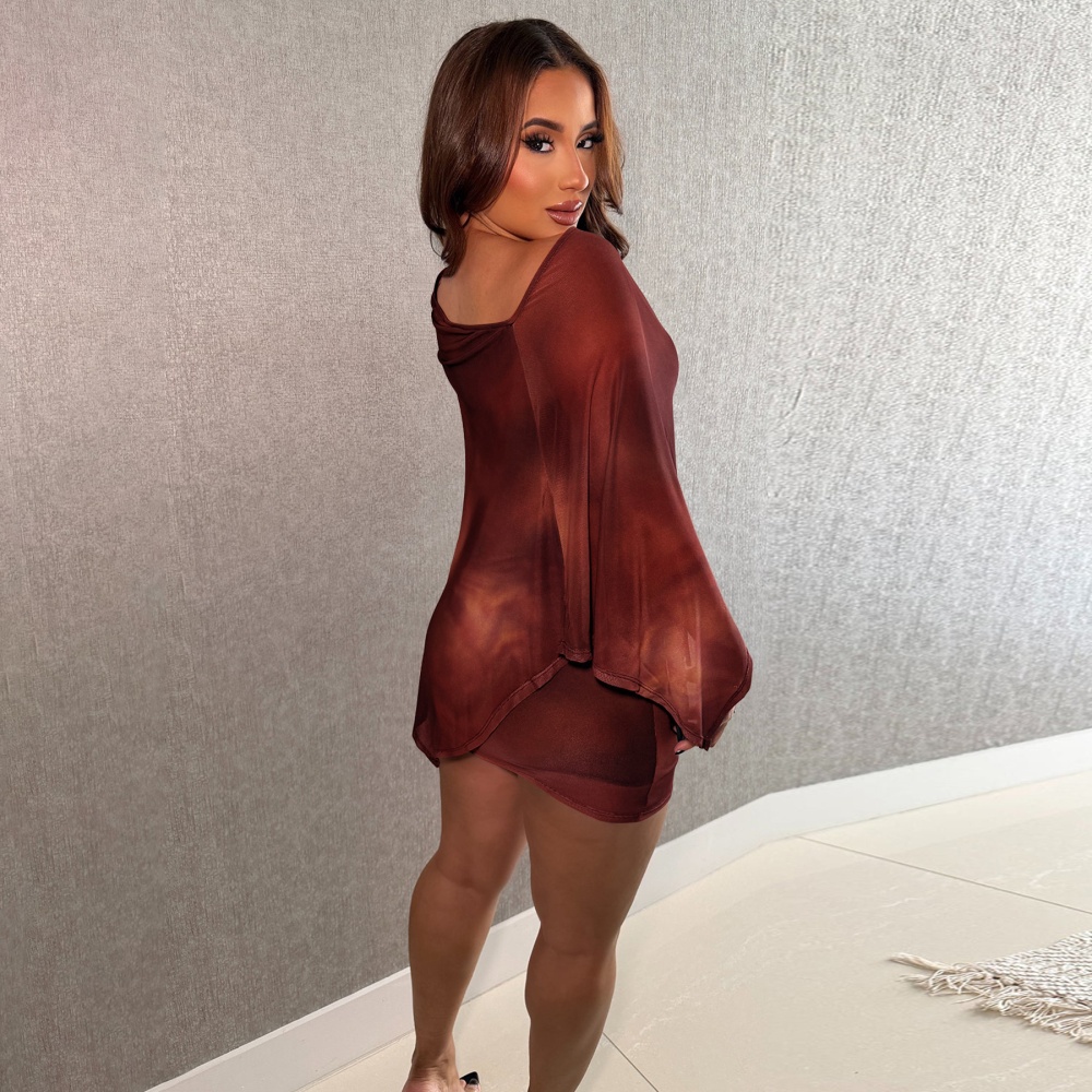 European style short skirt tops 3pcs set for women