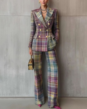 European style long pants business suit a set for women