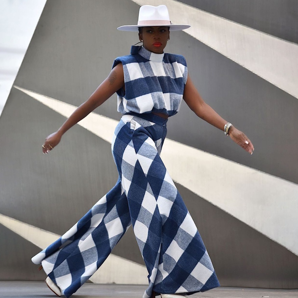 European style fashion sleeveless wide leg pants a set