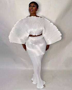 Strapless fashion crimp European style skirt 2pcs set