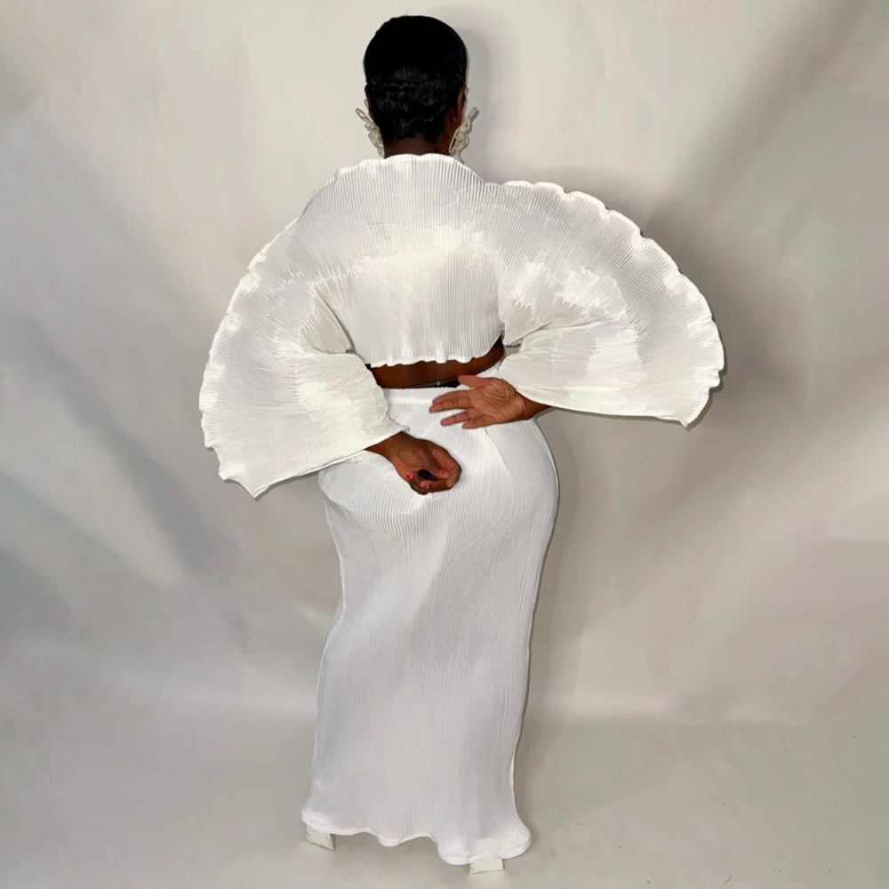 Strapless fashion crimp European style skirt 2pcs set