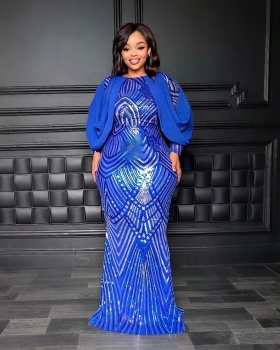 Slim sequins dress European style long dress for women