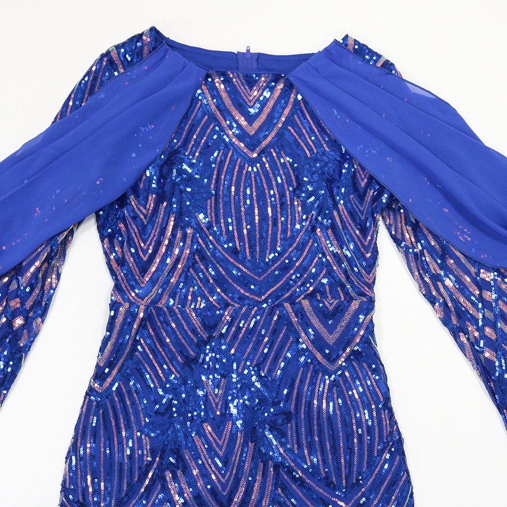 Slim sequins dress European style long dress for women