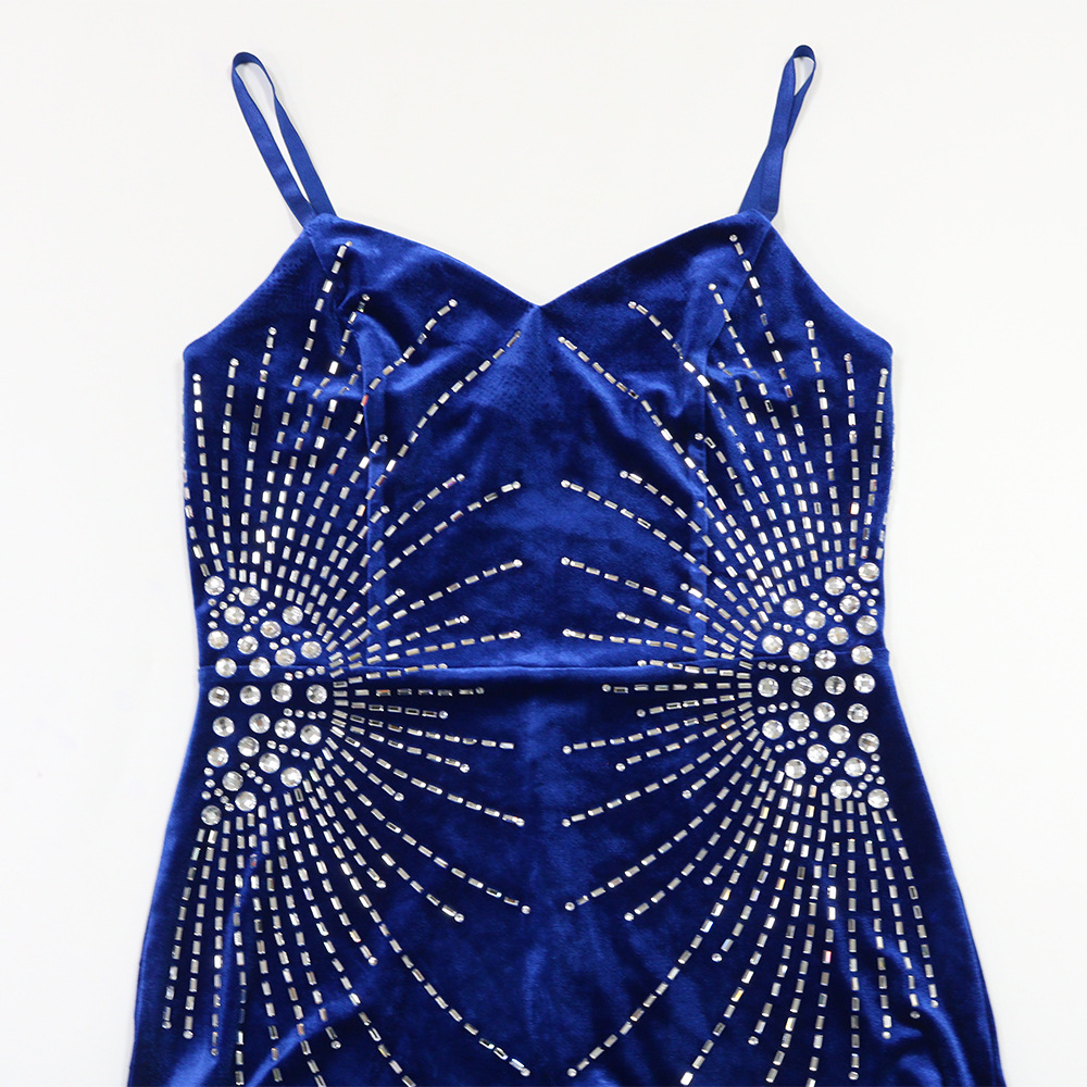 Fashion package hip dress rhinestone long dress for women