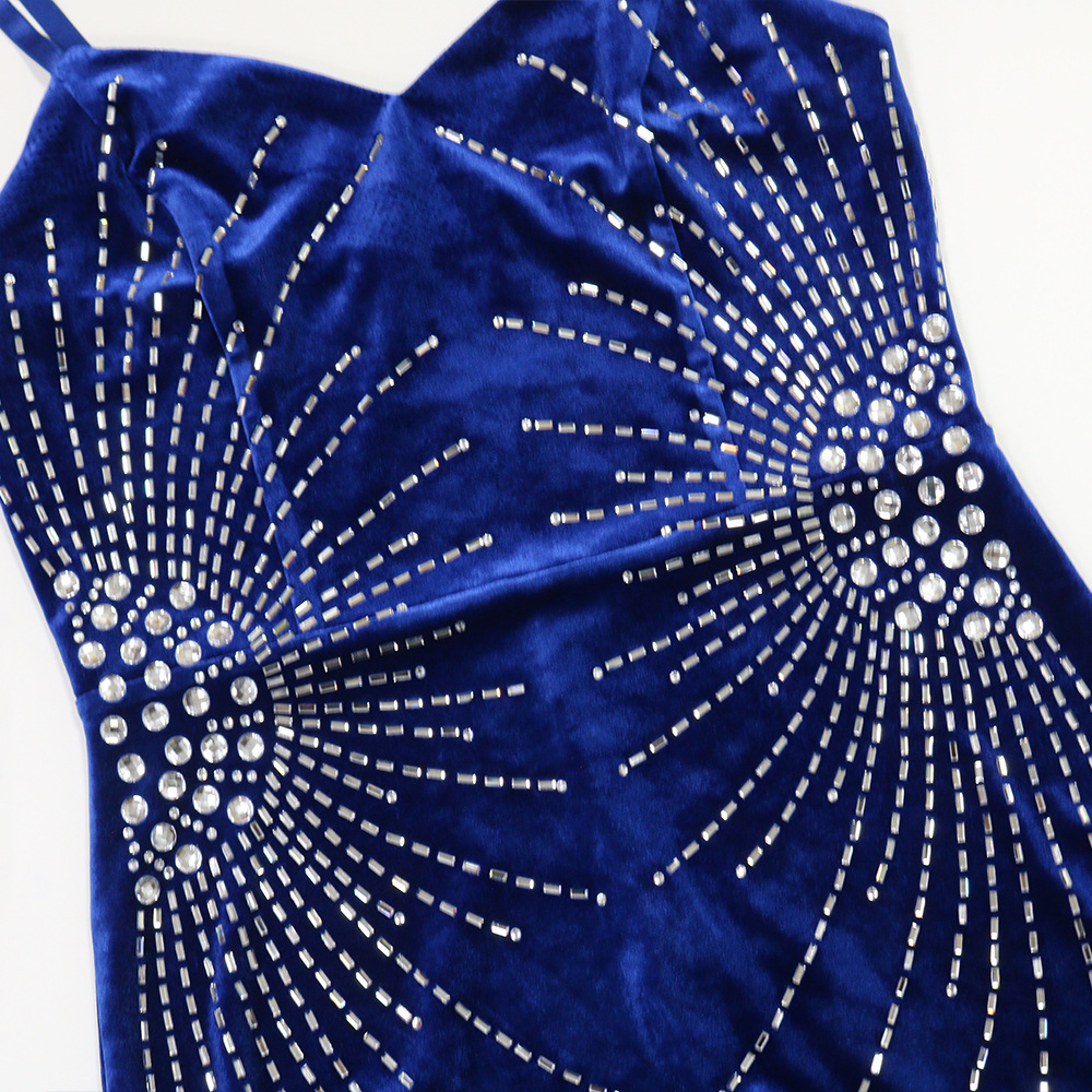 Fashion package hip dress rhinestone long dress for women