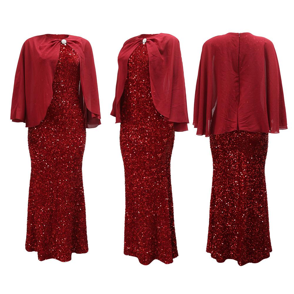 Banquet temperament dress commuting sequins long dress