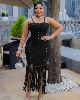 European style hip dress sexy sling tassel bag for women