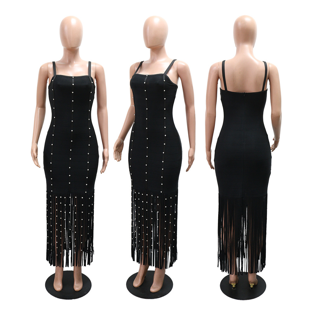 European style hip dress sexy sling tassel bag for women