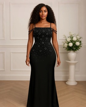 Sling rhinestone long dress fashion dress for women