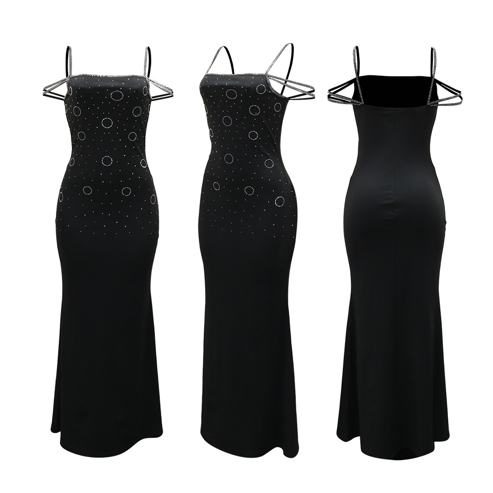 Sling rhinestone long dress fashion dress for women