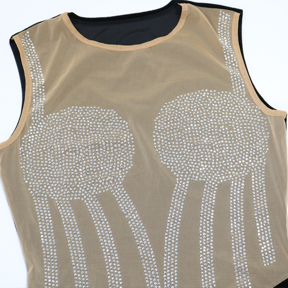 Gauze splice European style short sexy dress for women