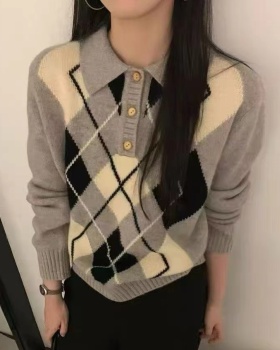 College style autumn and winter quilted sweater