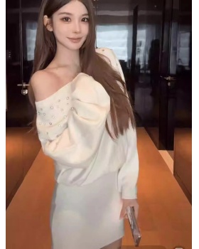 Package hip pullover dress rhinestone T-back for women