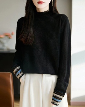 Autumn and winter tops cuff bottoming shirt for women