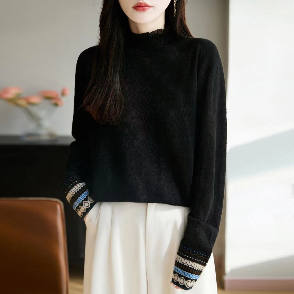 Autumn and winter tops cuff bottoming shirt for women
