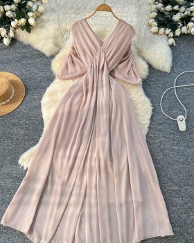 Spring temperament fashion V-neck dress for women