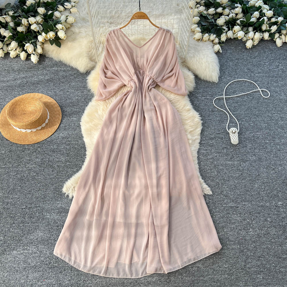 Spring temperament fashion V-neck dress for women