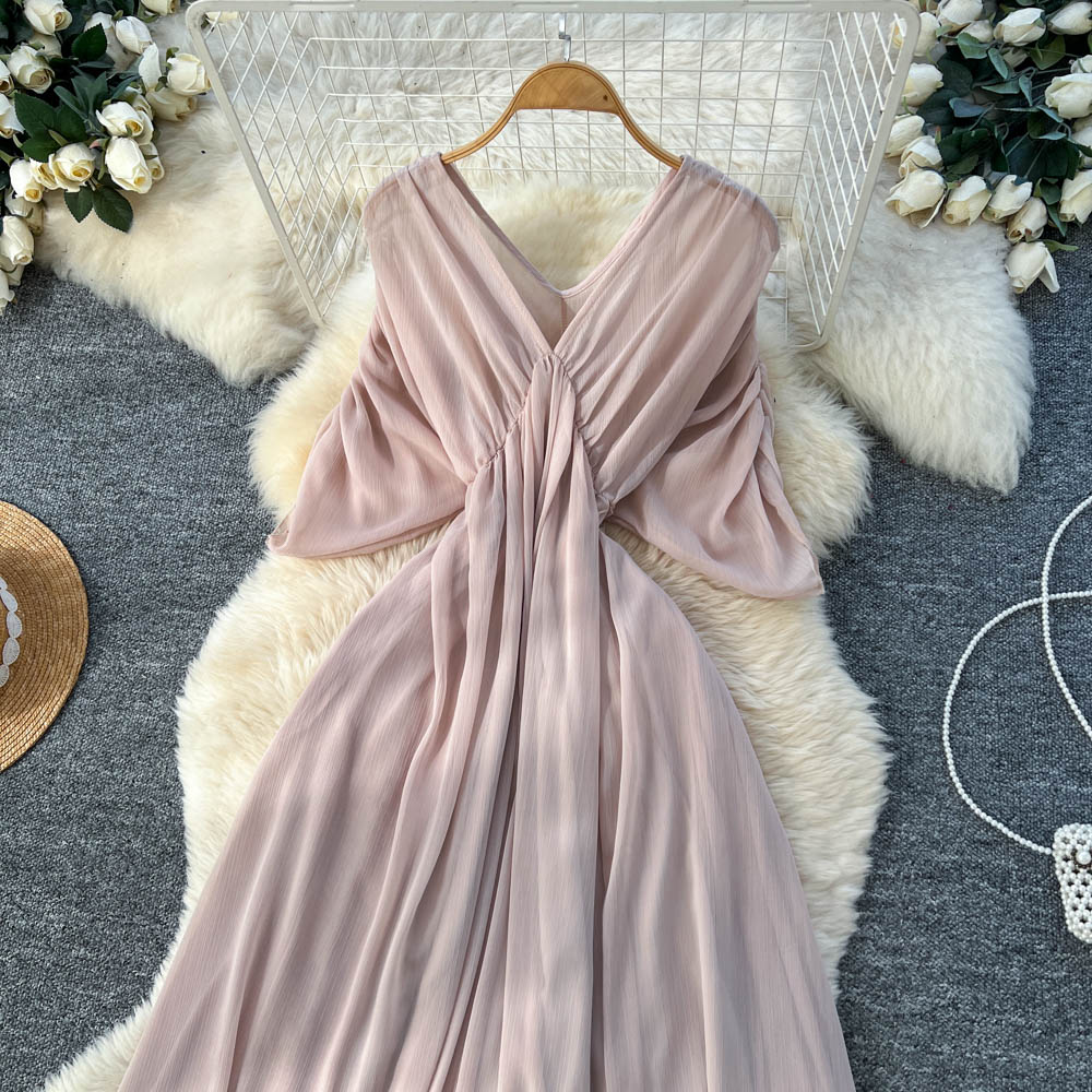 Spring temperament fashion V-neck dress for women