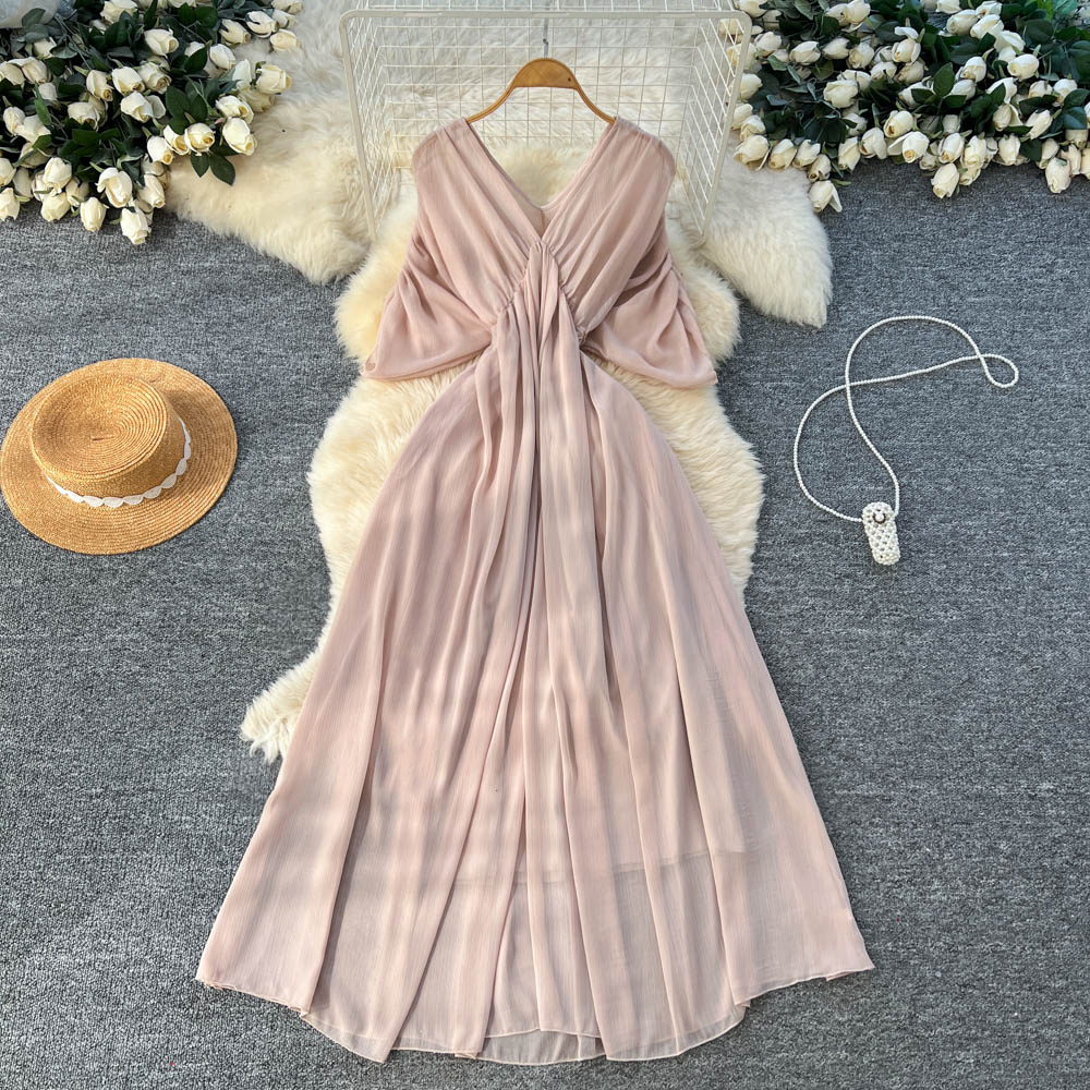 Spring temperament fashion V-neck dress for women