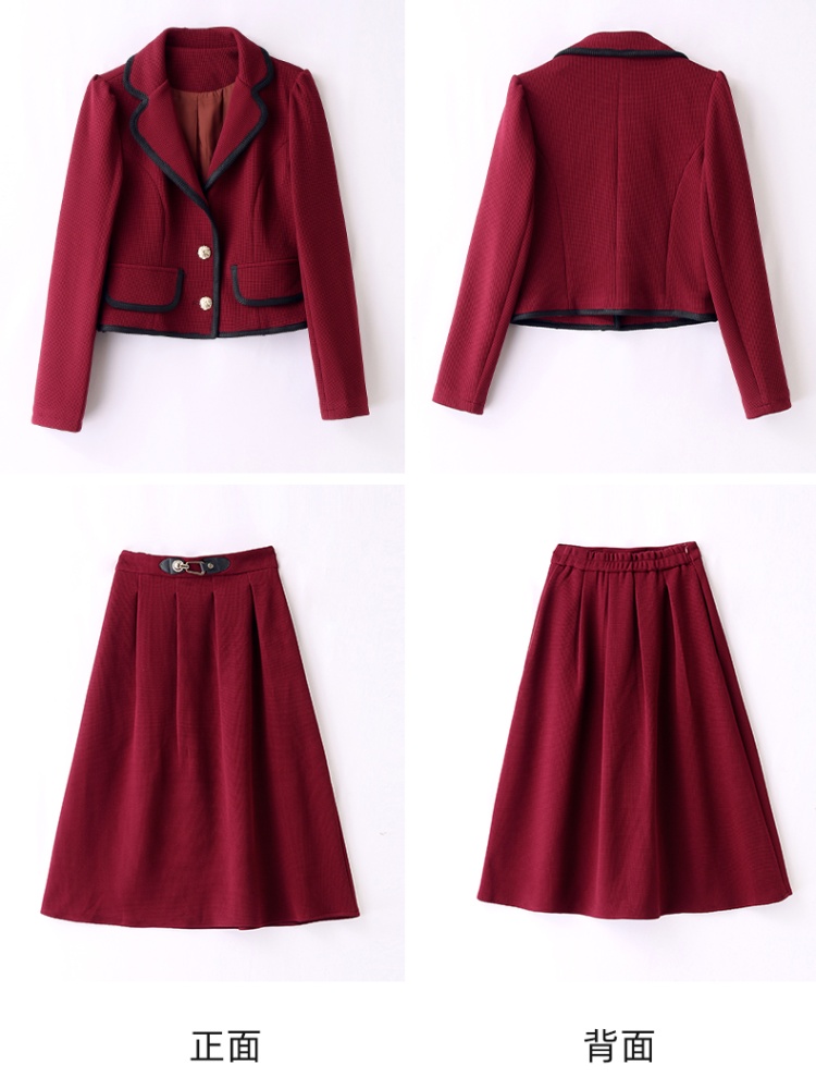 Elegant fashion tops chanelstyle skirt a set