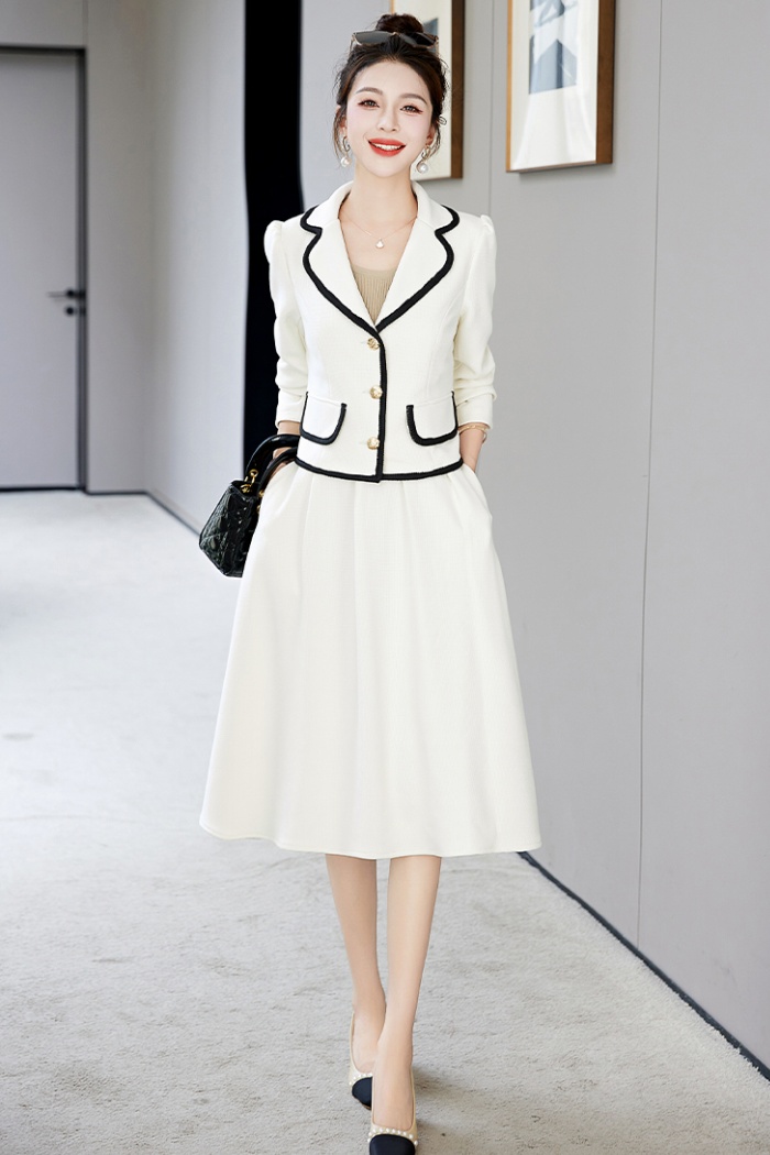 Elegant fashion tops chanelstyle skirt a set