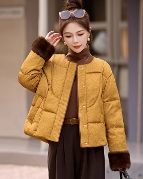 Winter jacquard down coat duck down coat for women