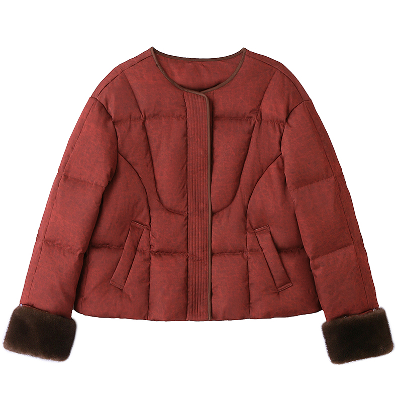 Winter jacquard down coat duck down coat for women