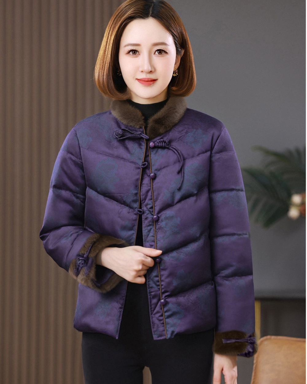 Simple duck down thermal show young thick down coat