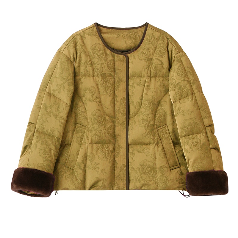 Jacquard winter coat short Chinese style down coat