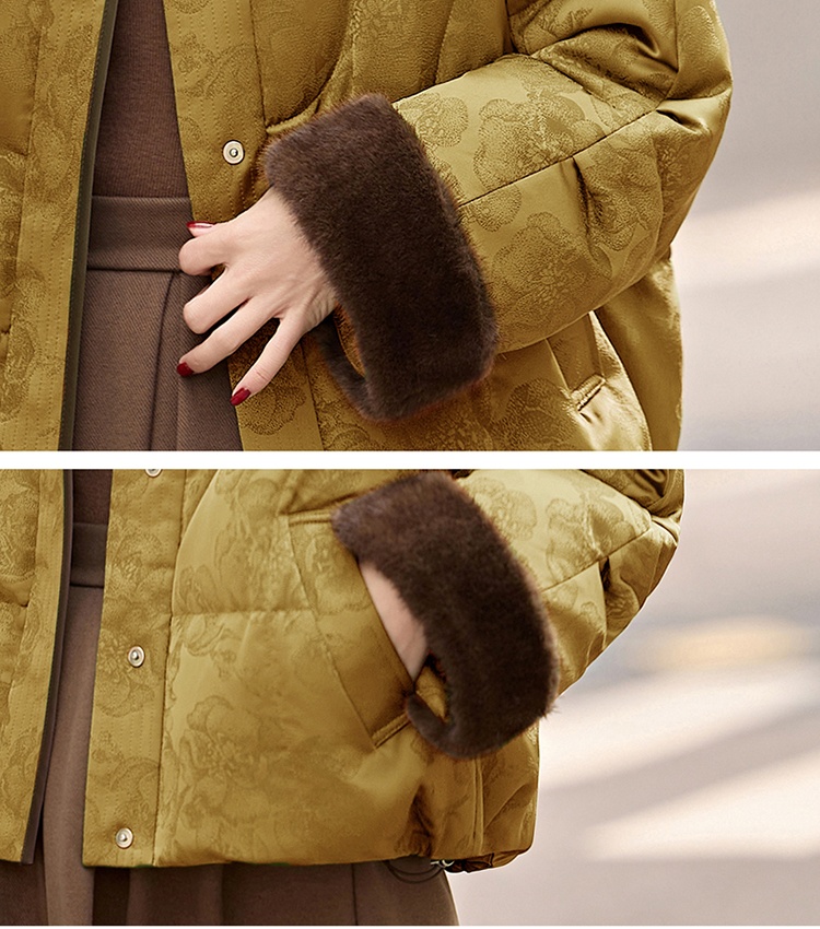 Jacquard winter coat short Chinese style down coat